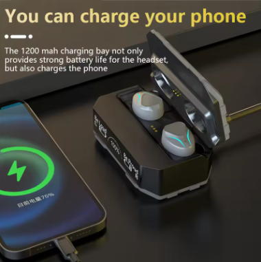 New M99Plus TWS Bluetooth 5.3 Sports Headphones HIFI Noise Cancelling Headphones Game with Power Bank for All Mobile Phones - Image 3