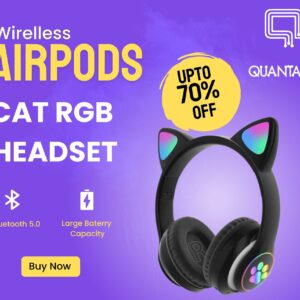 Cute Cat Wireless Headphones RGB Cute Cat Ears Headset With Microphone Noise Cancelling Kid Stereo Music Children's Gifts